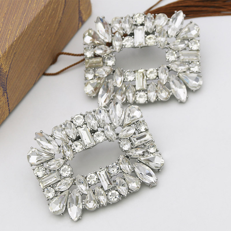 Cruz-frontera zapato de metal hebilla decoración todo-Partido rhinestone zapatos accesorios zapatos de la boda decoraciones de flores accesorios de tacones altos extraíbles