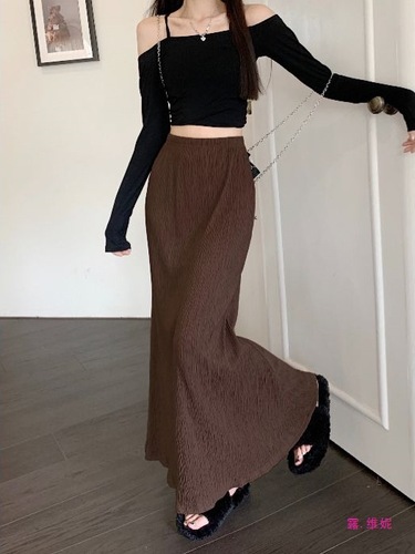 Relaxed pleated skirt summer temperament goddess style salt system mature cute dress