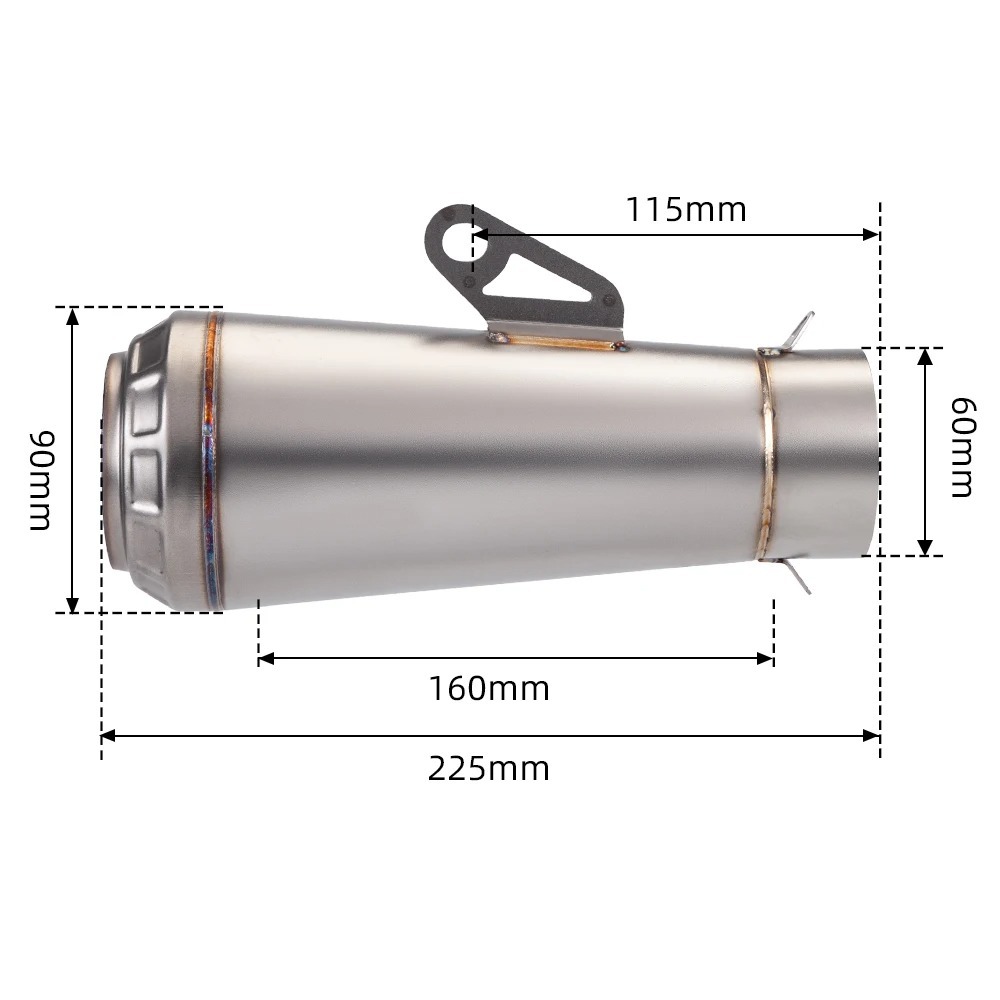 Motorcycle modified Wrigley exhaust pipe tail section stainless steel exhaust throat Z650/MT07/R3/R6/BJ300