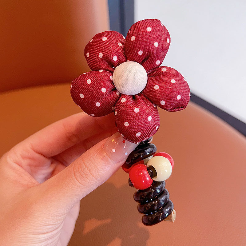 Círculo de la línea telefónica de flores manchadas Rojas