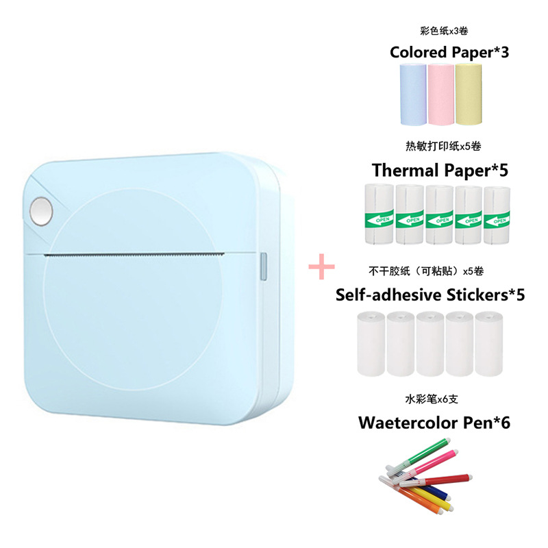 파란색 + 인쇄용지 5롤 + 스티커 5롤 + 색종이 3롤 [무료 색펜]