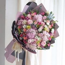 同城配送真鲜花速递巨型花束绣球玫瑰生日礼物送女友北京上海包邮