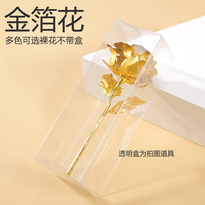 金箔玫瑰花情人节礼物永生花小号玫瑰花圣诞花束厂家批发压花