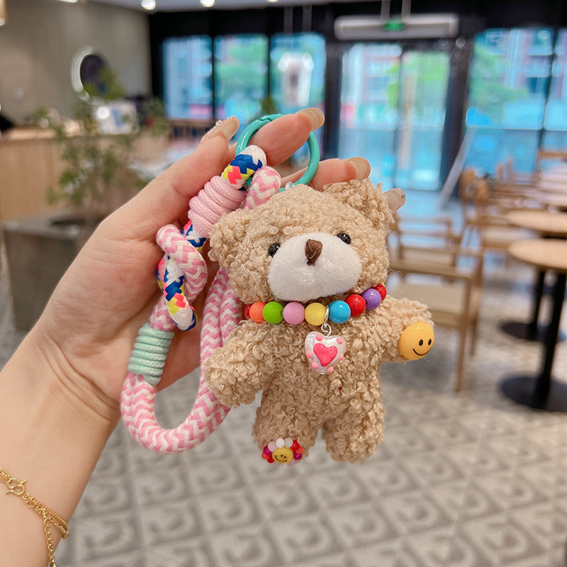 60g Weight Bag Pendant, Keychain Classification 1 Piece Quantity Daily, Street Occasion Plush Material Bear Pattern Unisex Gender Cartoon Style, Cute Style 1 Piece Cartoon Style Cute Bear Plush Unisex Bag Pendant Keychain 7
