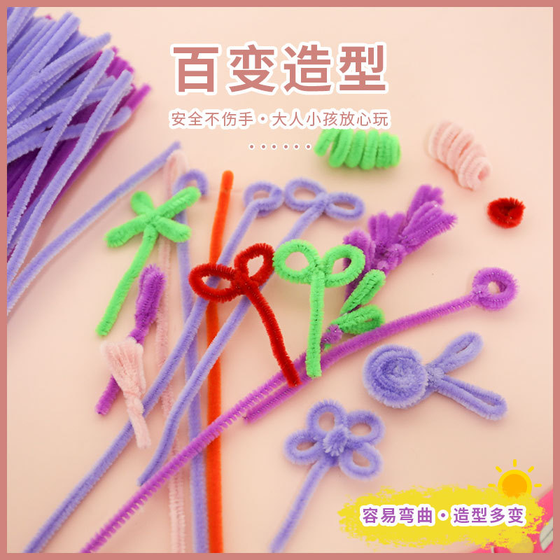 Twist Stick Flower Bouquet DIY Tulip Rose Material Package Encrypted Hair Root Hair Strip Green Ultra Dense Nana Stick 