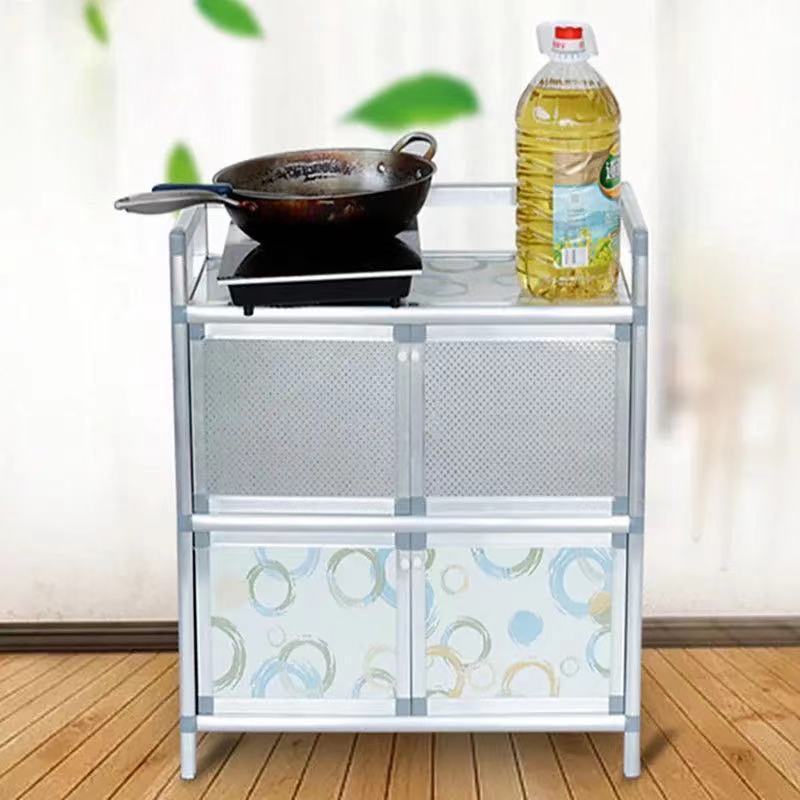 Armario de aleación de aluminio no oxidado, estufa simple para el hogar, armario de escritorio, armario de almacenamiento, armario de almacenamiento, fábrica de gabinetes laterales de cocina