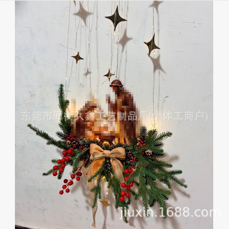 Decoración de Pared del Nacimiento Luminosa de Acrílico con Control Remoto para Hogar en Navidad