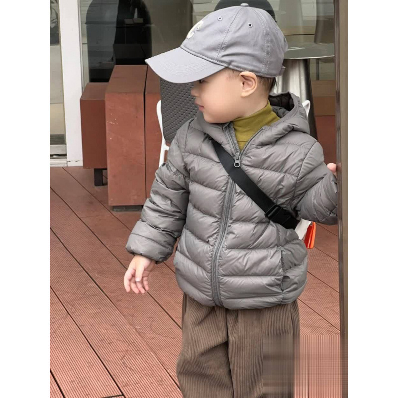 白鸭绒 儿童轻薄款亲子装羽绒服纯色超轻保暖100-170尺码鹅绒