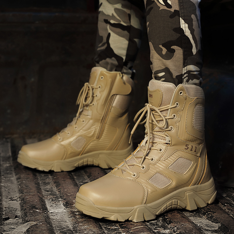 Zapatillas de ciclismo transpirables de gran tamaño transfronterizas de motocicleta nuevas botas de entrenamiento altas antideslizantes y resistentes al desgaste con cremallera lateral zapatos de senderismo