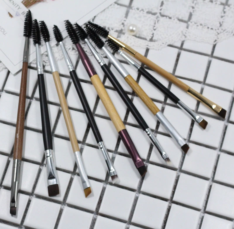 Multifunctional Double-Headed Eyebrow Brush, Eyebrow Powder Brush, Spiral Eyelash Brush, Eyeliner Brush, Angled Mini Brush, Eyebrow Tool, Makeup Brush