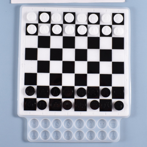 Poppy furniture diy crystal glue mold fun chess and card game chess silicone mold wholesale