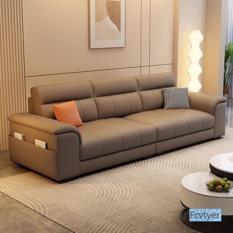 Miaola Technology Simple Modern High-End New Italian Style Home Small Apartment Sofa Sofa Living Room Straight Row Sofa