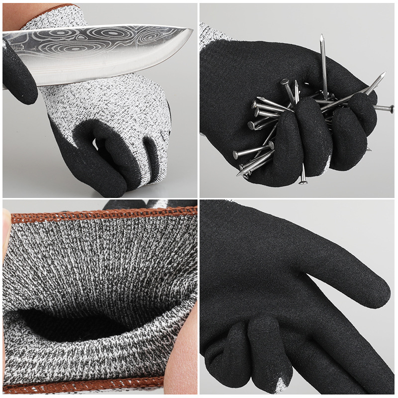 Fábrica en stock Guantes anti-corte de 5 niveles que sumergen cocina anti-corte de 5 niveles HPPE anti-rasguño de vidrio image 5