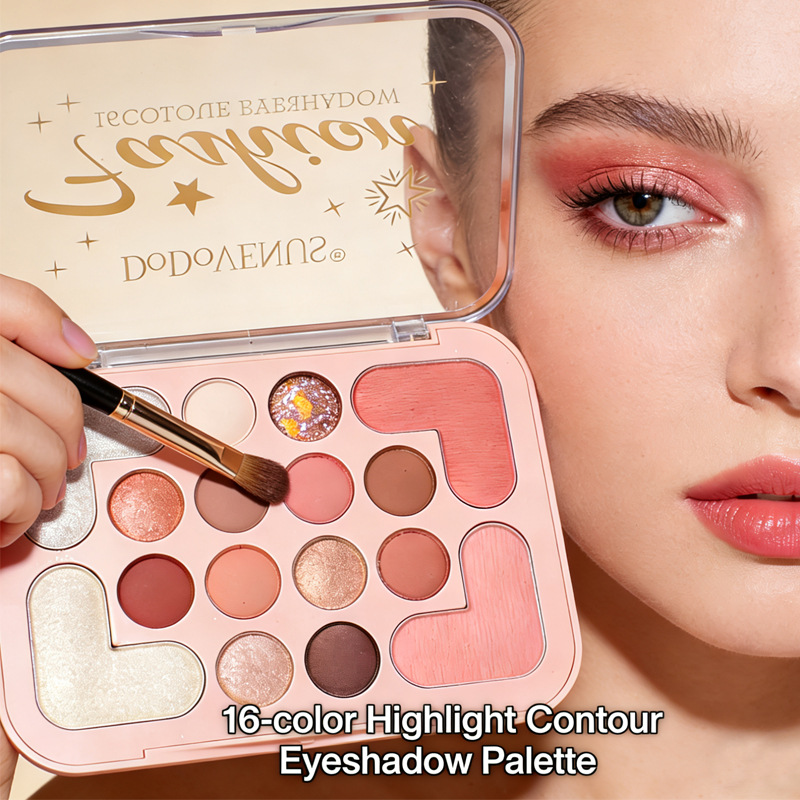 Nuevo transfronterizo de 16 colores de sombra de ojos tridimensional fácil de colorear resaltado reparación de la apariencia duradera sin quitar el maquillaje