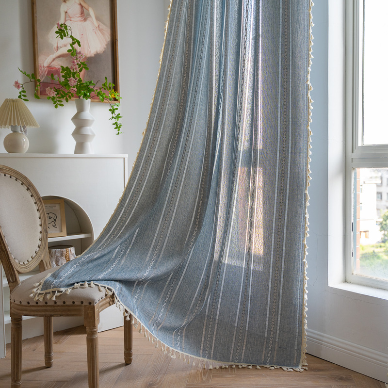 Amazon Specializes in Finished Curtains for Farmhouse Kitchen Living Room Balcony Decoration Floating Curtains Short Curtains Cut Out Window Curtains