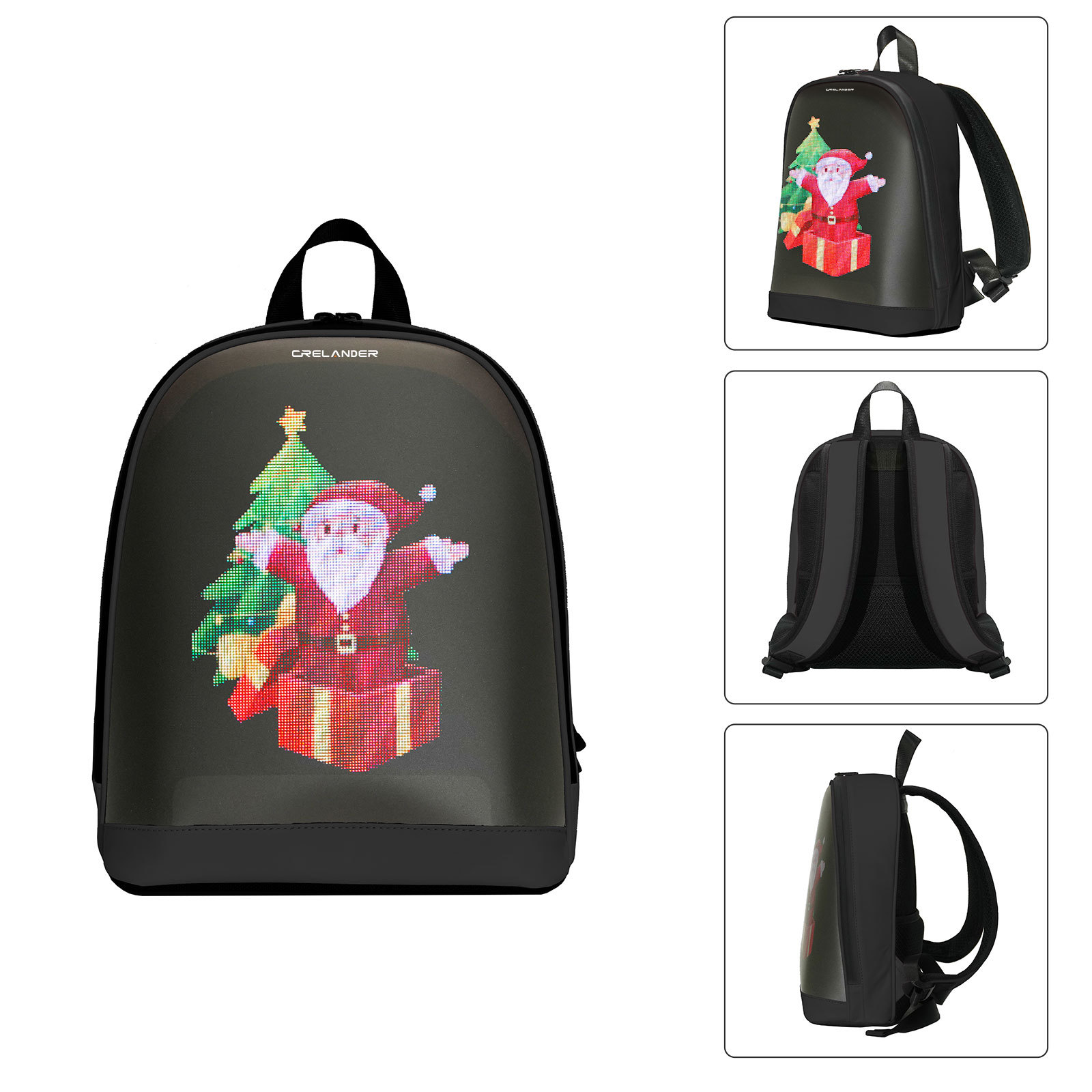 Mochila LED de Píxeles para Mujer de PU Resistente al Desgaste para Viajes de Ocio