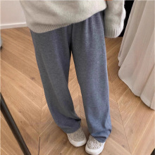 秋冬孕妇抽绳糯米裤孕妇高腰垂感阔腿裤直筒宽松休闲裤加厚加绒