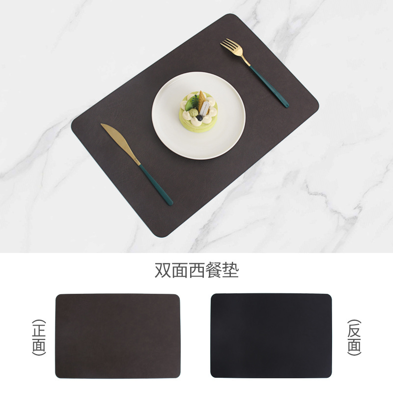 Spot mantel de cuero de pvc impermeable de doble capa patrón de cuero cuadrado mantel occidental mantel aislante de hotel mantel de mesa hogar