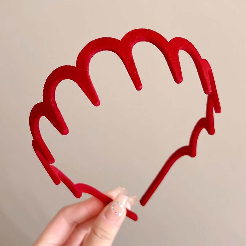 Alto cráneo de lana ondulado banda de cabello para mujeres lavado de cara maquillaje especial banda de cabello con dientes antideslizante acabado de cabello agrupado tocado