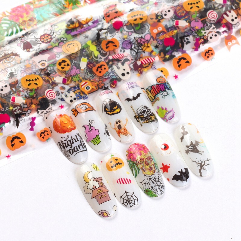 2021 New Fluorescent Color Nail Art Star Paper Halloween Christmas Nail Art Transfer Paper Nail Art Stickers