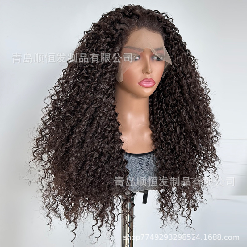 Cross-Border Wigs, African Small Curly Hair, Natural Black Afro Hair, Synthetic Fiber Wool Curls, Full Head Wigs, Factory Ready Stock Wholesale
