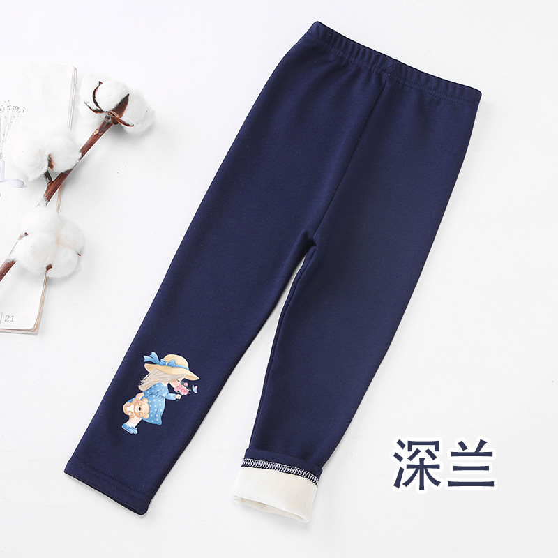 Polainas para niños niñas Otoño e Invierno forradas de lana engrosada polainas de terciopelo de una pieza para niños pantalones calientes pantalones de algodón para bebés