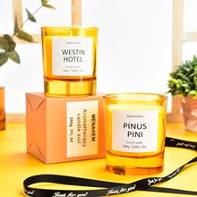 橘色蜡烛杯大号香薰蜡烛大豆蜡家用无烟香氛酒店精油礼品乌木沉香