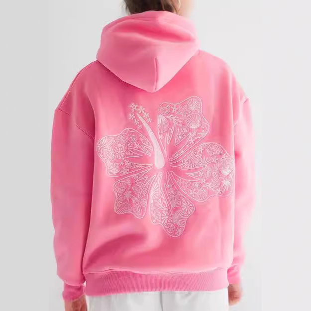 Xs-5Xl Cross-Border Popular Amazon Hot-Selling European and American Drop Shoulder Sleeve Women's Fashion Casual Hooded Sweatshirt Drop Shipping