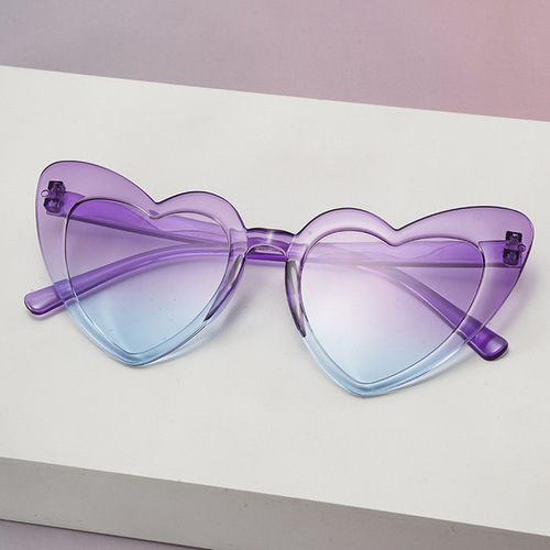 2025 European and American Angle Heart Sunglasses for Women, Sun Protection, Fashion UV-Blocking Eyewear for Ladies