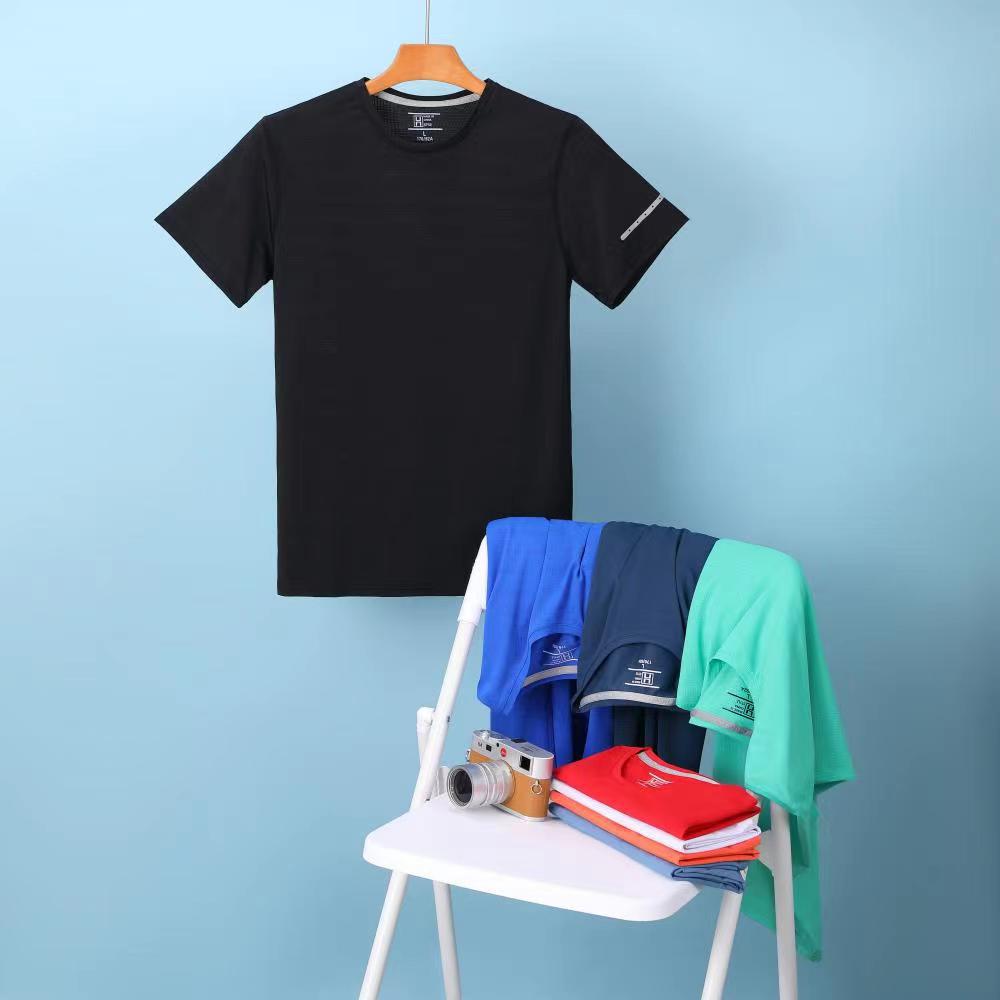 Summer New High-end Technology Ice Sense Quick-drying Round Neck T-shirt Custom logo Group Activity Running Clothes Printing logo