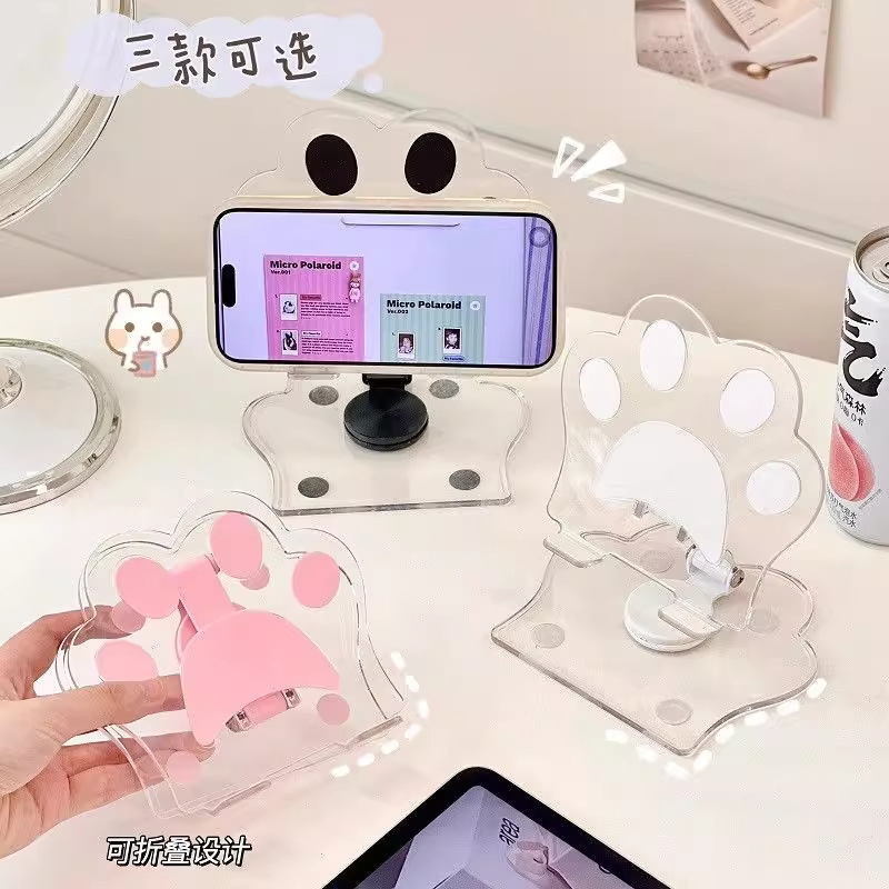 ins透明猫の爪iタブレット電話ホルダードラマや映画鑑賞用寝室寮デスクトップ超かわいいホルダー|undefined