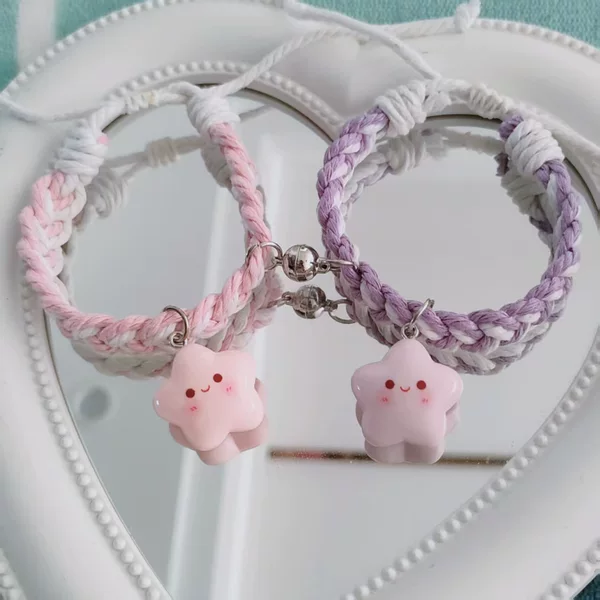 Cute Little Star Woven Couple Magnetic Bracelet Girlfriend Bracelet Student Bracelet for Boyfriend Small Gift