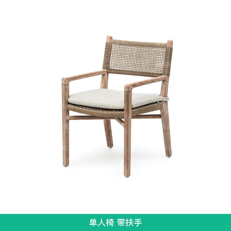 Mesas y sillas de teca para exteriores para patios de villas, muebles impermeables y resistentes al sol para jardines exteriores, mesas largas de madera maciza anticorrosivas resistentes al desgaste.