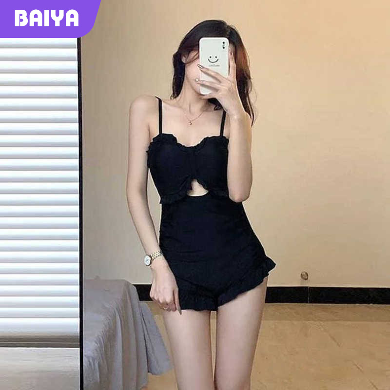 Traje de baño femenino de alta gama 2025 nuevo estilo delgado y sexy pechos pequeños reunidos para cubrir el vientre delgado traje de baño de aguas termales de una pieza