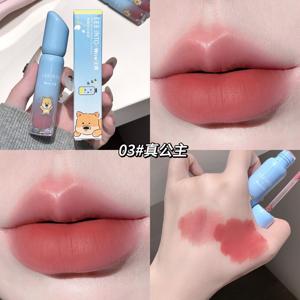 LEEINTO Wang Couple Limited Soft Mist Matte Lip Glaze Velvet Mist Face No Touch Soft