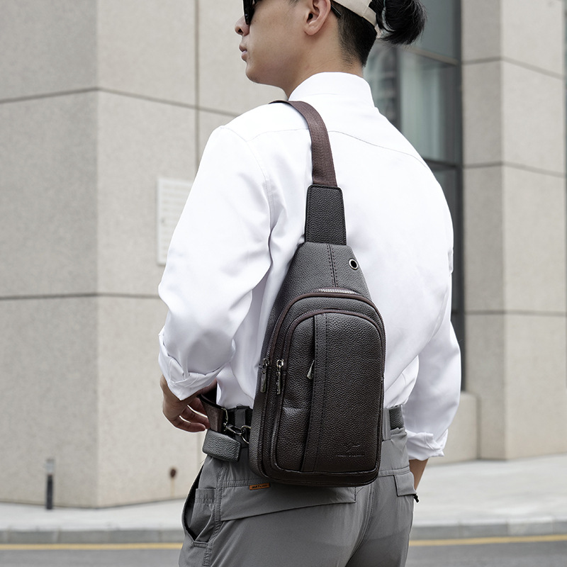 Dropshipping Korean-Style Fashion Crossbody Bag Trendy Business Casual Bag Crossbody Wear-Resistant Shoulder Bag for Middle-Aged and Elderly Men