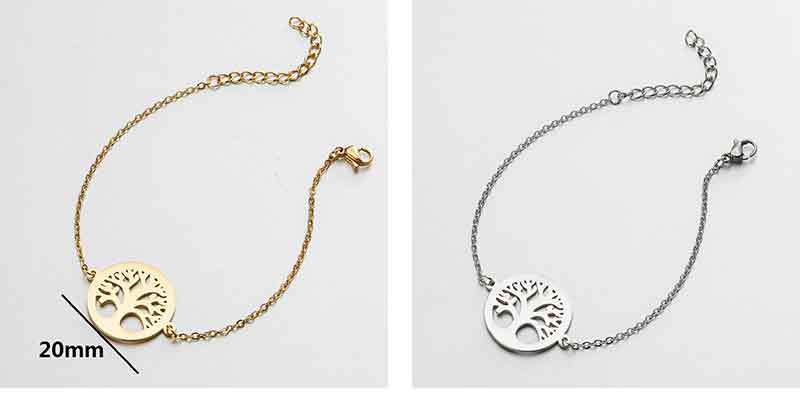 6g Weight PVD Coated 18K Gold Real Gold Plated Tree Coconut Tree 201 Stainless Steel Simple Style Waterproof Non Tarnish 201 Stainless Steel Bracelets