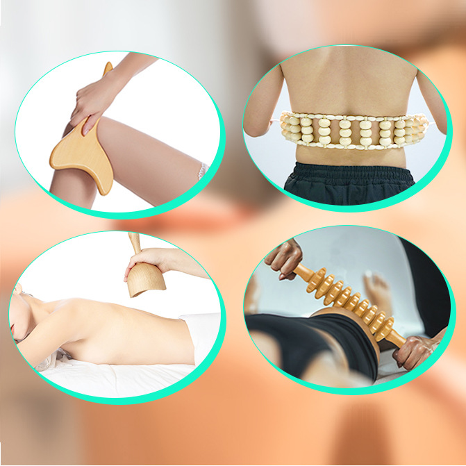 Herramientas de masaje de madera, herramientas de masaje de madera, drenaje de meridianos, barras de estiramiento, barras de estiramiento de tendones