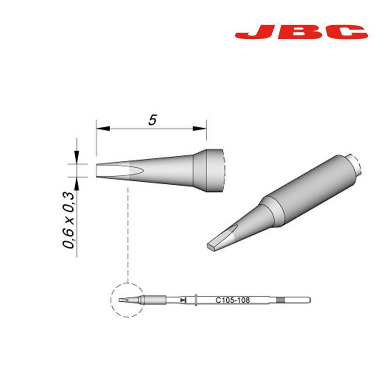 JBC 纳米工具专用的C105系列烙铁头 凿形烙铁头  2