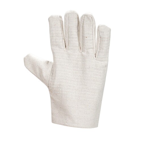 Canvas gloves labor protection work 24 lines white armor thickened double layer wear-resistant welding anti-scalding insulation construction site work wholesale