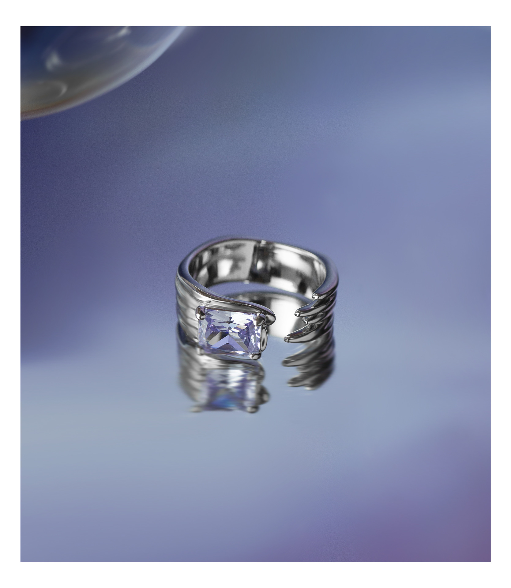 Fashion Geometric Copper Plating Zircon Open Ring