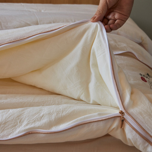 Class A pure cotton soybean quilt core autumn and winter mother-in-law quilt zipper style ins style Pu cotton raw cotton pure cotton soy fiber quilt