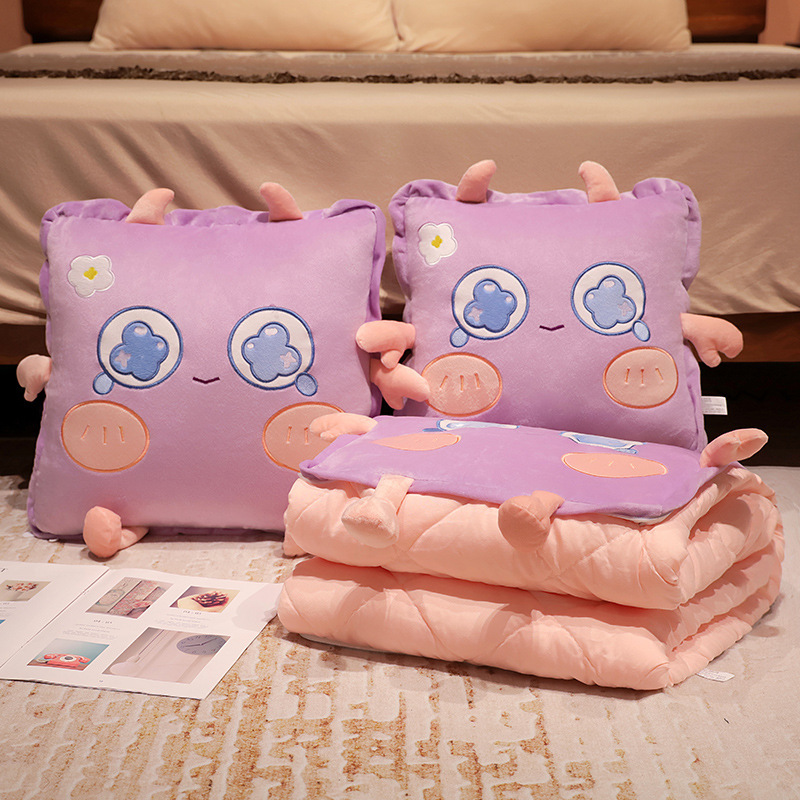 Dopamina monstruo almohada edredón de doble uso oficina plegable manta dos-en-uno siesta almohada sofá almohada