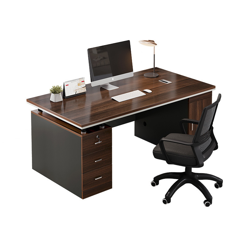 Unidad de escritorio de oficina escritorio de la computadora escritorio simple mesa moderna y silla combinación personal de oficina jefe escritorio mesa de casa