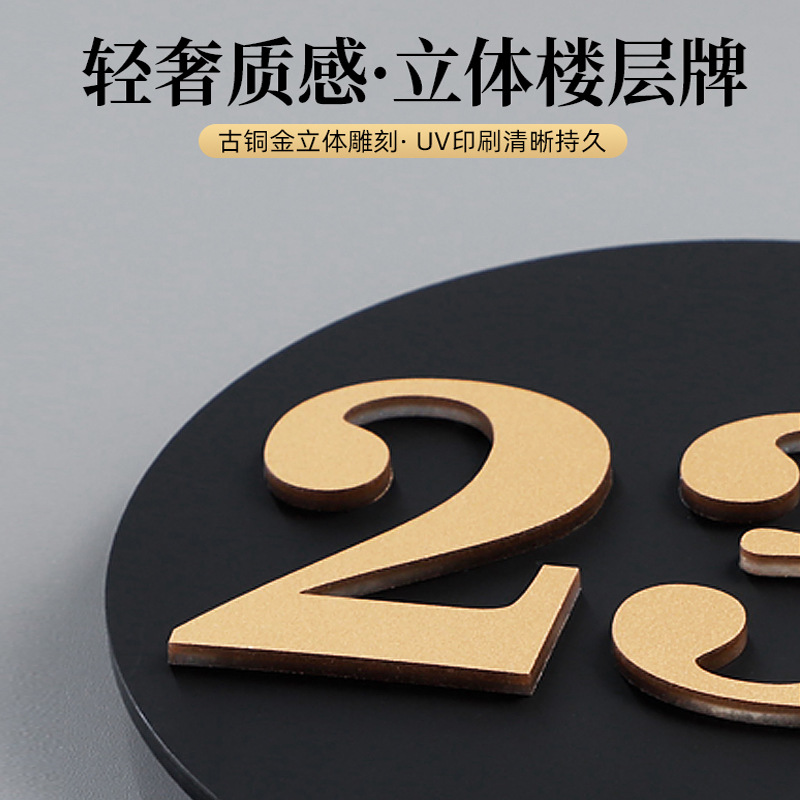 亞克力樓層標識牌創意指引牌門牌號碼牌家用酒店路引導向數字標牌