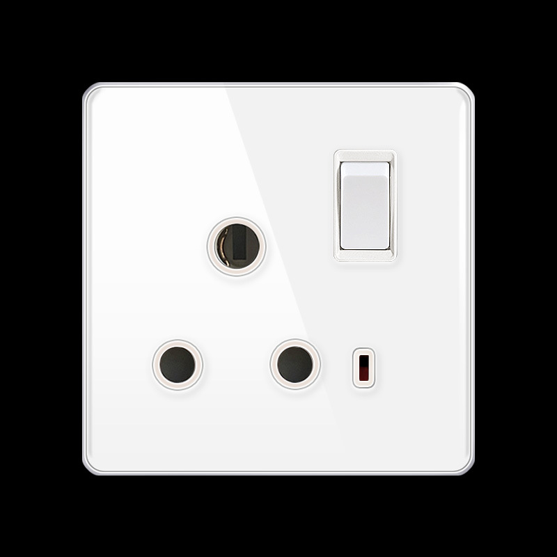 外贸一开三孔五孔usb开关插座面板墙壁暗装批发美英南非通用玻璃