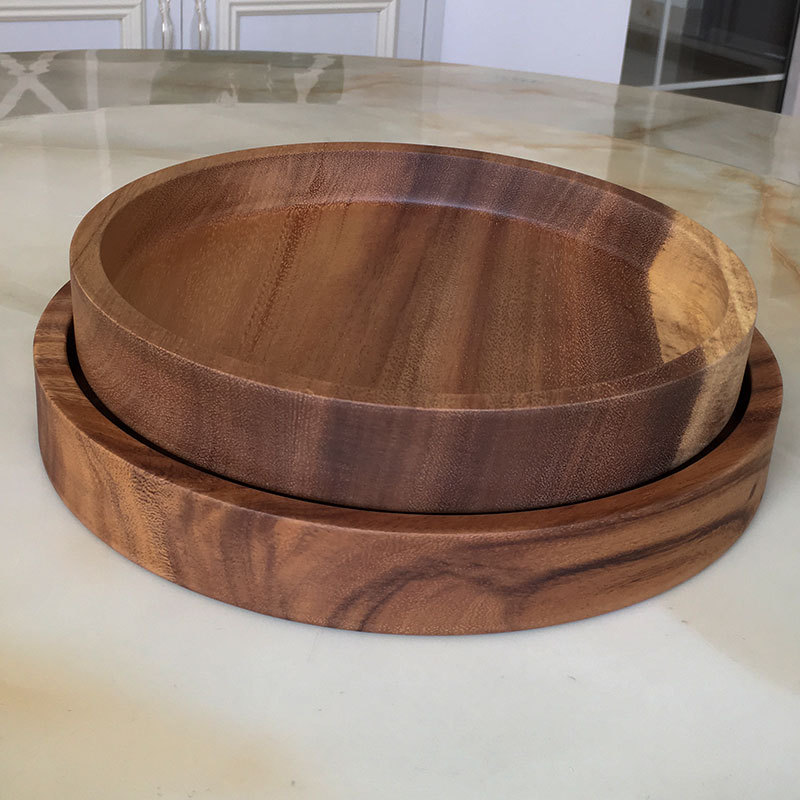 Zhenbaomupin extra grueso disco de madera maciza bandeja de madera creativa estilo occidental placa de madera en stock al por mayor gran cantidad descuento