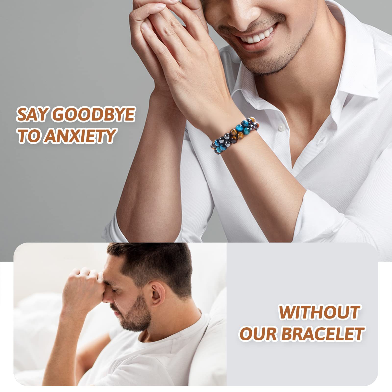 Retro Gradient Color natural stone Handmade Bracelets 1 Piece