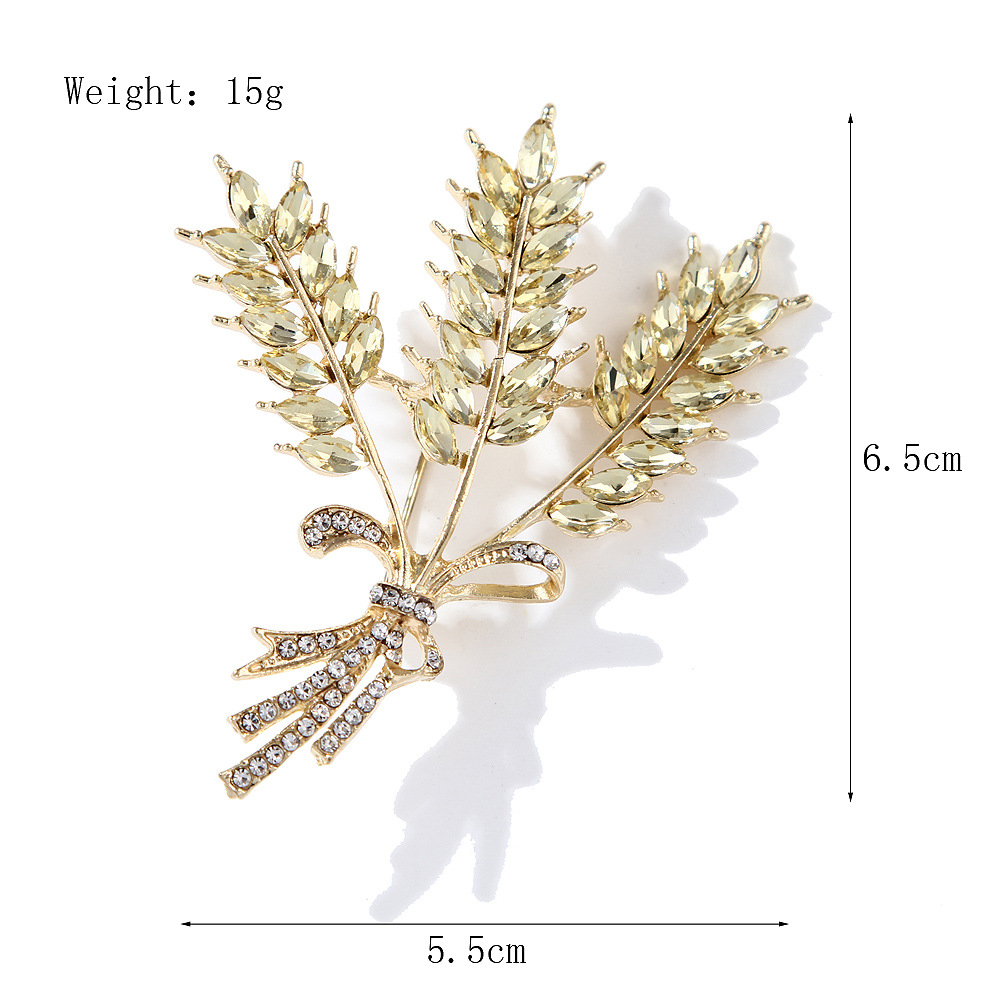 Χρυσή καρφίτσα αυτιού σιταριού γυναικεία εξαιρετική καρφίτσα καρφίτσας σιταριού με στρας επαγγελματική κοστούμι αξεσουάρ spot_voghion.com