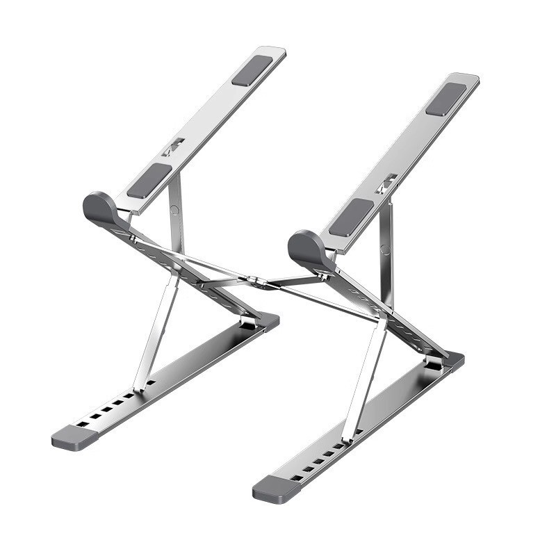 Soporte de computadora N8 de doble capa conveniente que aumenta el soporte de aleación de aluminio para portátil soporte de elevación vertical de metal plegable